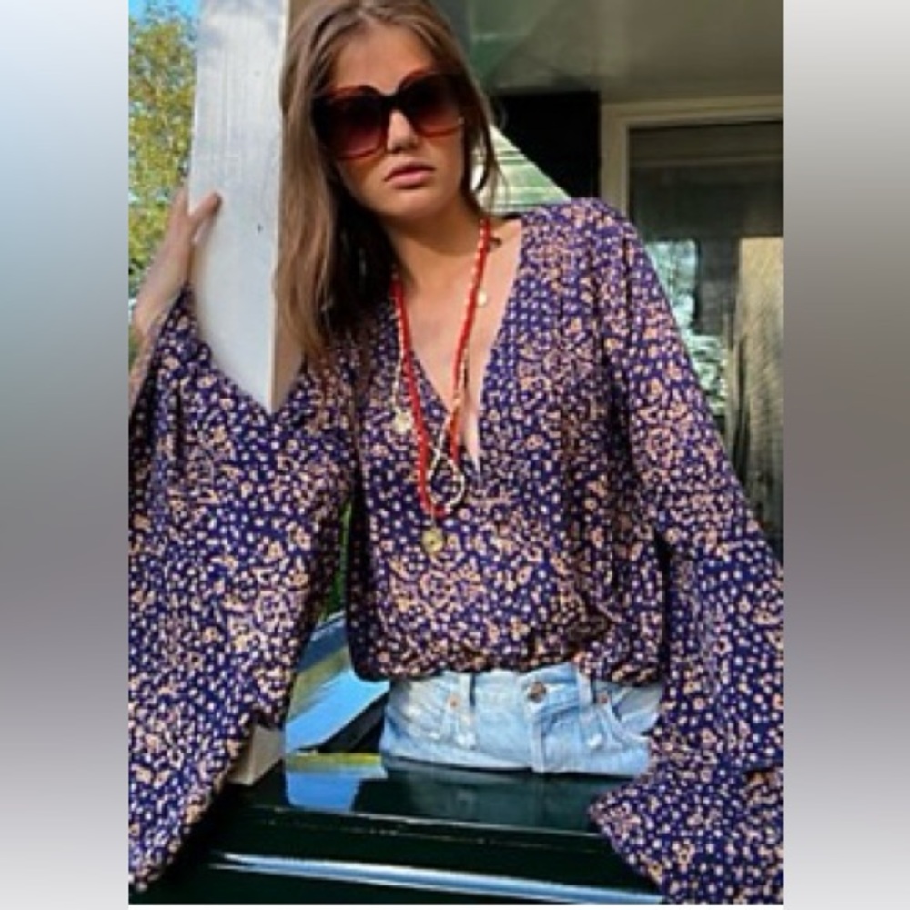 Free People Ditsy Floral Bodysuit